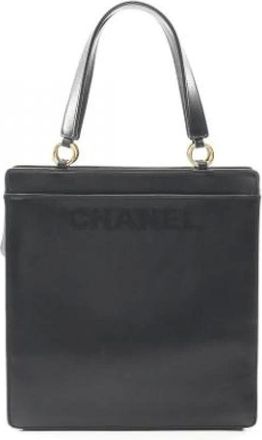 Chanel Pre-owned Handbags, female, Black, Size: ONE SIZE Pre-owned Vintage Leather Handbag