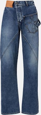 J.W.Anderson Embroidered high-rise straight jeans