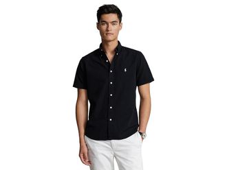 Polo Ralph Lauren Classic Fit Seersucker Shirt Mens Clothing Polo Black : 2XL, Cotton/Seersucker