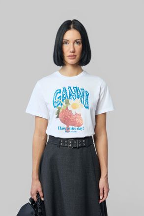 Ganni Basic Cotton Jersey Strawberry