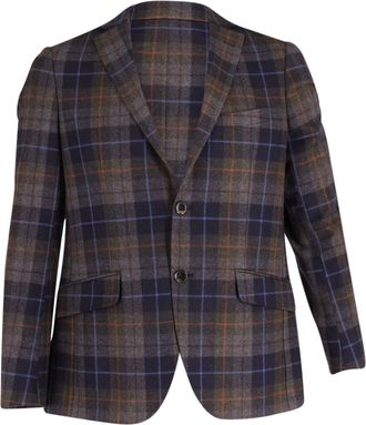 Etro Etro Pre-owned Mens Plaid Single Breasted Blazer in Multicolor Wool - Multicolour - Size 2XL