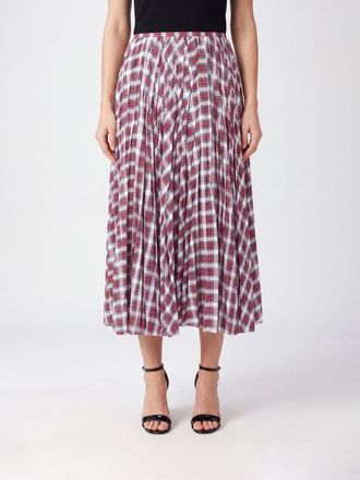 N&deg;21 Gonna midi in cotone con motivo check