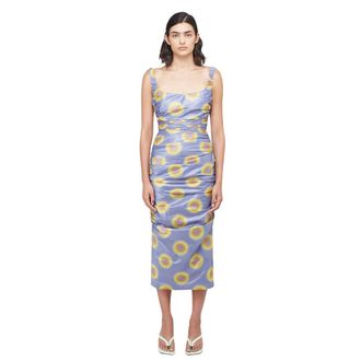 Maisie Wilen Midi Dresses, female, Multicolor, Size: L Dot Motif Satin Dress
