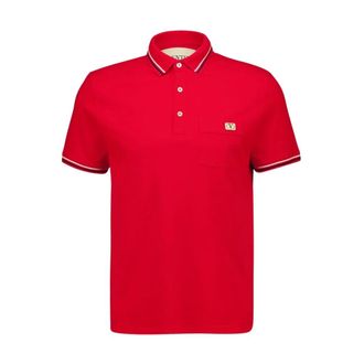 Valentino Garavani Piqu&eacute; Polo with VLogo Patch - male - Valentino Garavani - Polo Shirts - Red - XL - Tops