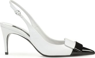Sergio Rossi SR1 75mm slingback leather pumps - women - Lambskin/Leather/Patent Calf Leather/Kid Leather - 37.5 - White