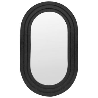 Beliani Beliani - Espejo Decorativo De Pared Estilo Moderno Colgante Decoraci&oacute;n Metal 43 X 69 Cm Negro Massilly