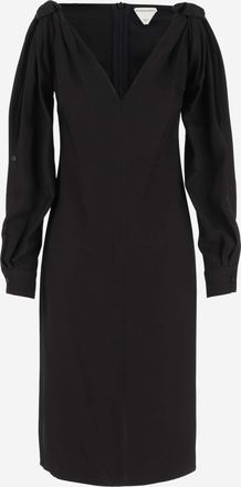 Bottega Veneta Womens Viscose Midi Dress Black