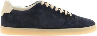 Brunello Cucinelli Low-Top Su&egrave;de Sneakers - Heren - Schoenen - Blauw - Maat: 41 EU Su&egrave;de