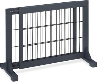 Relaxdays Relaxdays - Barrera Seguridad Ni&ntilde;os Y Perros, Valla Protectora Puerta O Escalera, De Pie, Sin Taladrar, 56x70-115 Cm, Gris