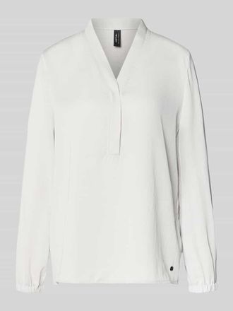 Marc Cain Regular Fit Bluse mit V-Ausschnitt in Stein, Gr&ouml;&szlig;e 34