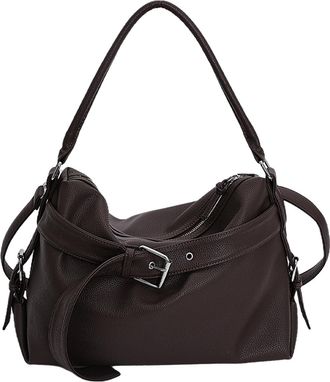 Generic Moto Style Elegant Handbags PU Shoulder Bag Belt Tote Bag for Women (Coffee) (Coffee)
