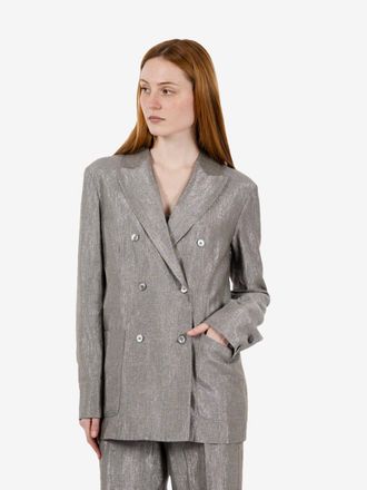 SOLOTRE Blazer doppiopetto silver