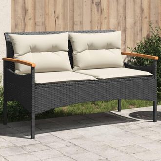 vidaXL Vidaxl Panchina Da Giardino Con Cuscini 116x62,5x74 Cm Nera