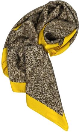 Borbonese Yellow Silk Women Womens Scarf
