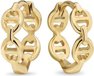 Devata Mariner Anchor Hoop Earrings in 14K Gold, 13mm in Yellow Gold at Nordstrom