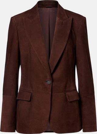 Brunello Cucinelli Blazer de ante con cuentas Monili