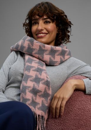 Laura Scott Modeschal LAURA SCOTT, Damen, rosa, hellgrau, Web, Obermaterial: 100% Polyester, gemustert, Modet&uuml;cher Modeschal, im tollen Stern-Design in verschiede
