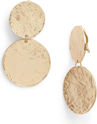 Karine Sultan Aimee Large Disc Clip Earrings in Gold at Nordstrom