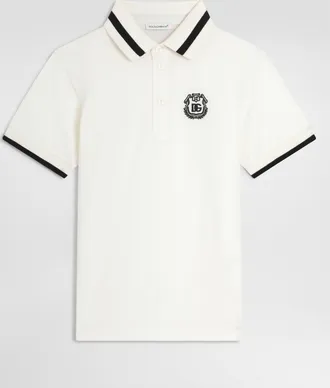 Dolce & Gabbana Piqu&eacute; Polo Shirt With Logo - Man Collection White 10 Years