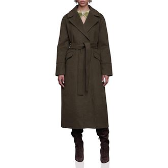 Avec Les Filles Relaxed Fit Belted Longline Coat in Terrain at Nordstrom Rack, Size X-Large