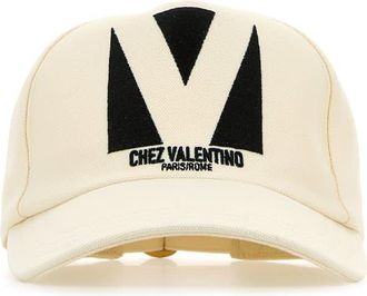 Valentino Garavani Ivory Cotton Baseball Cap