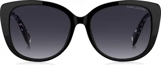 Marc Jacobs 57mm Gradient Cat Eye Sunglasses in Black/Silver at Nordstrom Rack