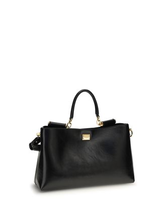 Dolce & Gabbana Womens Handbag Vittoria Black Leather Calf Shoulder Bags