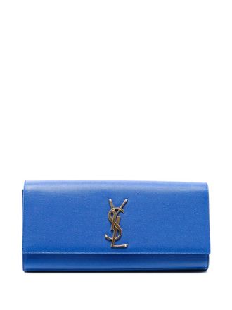 Saint Laurent 2014 Grain De Poudre Monogram Cassandre clutch bag - Blu