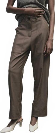 Mijeong Park Wool Blend Workwear Pants In Light Brown