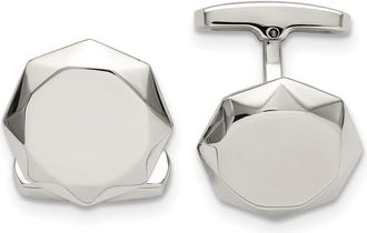 Diamond2Deal Stainless Steel Polished Geometric Cuff Links