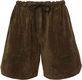 J.W.Anderson drawstring leather shorts - women - Leather - S - Green