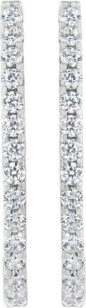 House of Brilliance 14K White Gold 2.0 Cttw Diamond Oblong Hinged Hoop Earrings at Nordstrom