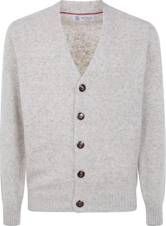 Brunello Cucinelli Klassieke Gebreide Vest - Heren - Vesten - Grijs - M - Truien & Vesten