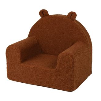 Maisons du monde Sill&oacute;n infantil de tela de rizo marr&oacute;n