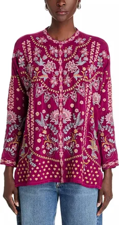 Johnny Was Emmea Slim Audrey Tunic In Rose Wine