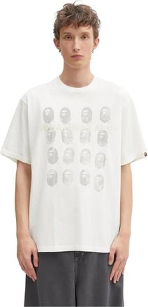 A Bathing Ape Garment Dye Logo Relaxed Fit Tee - Heren - T-shirts - Wit - XL - Katoen - Tops