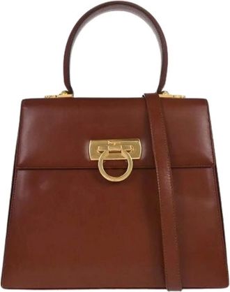 Ferragamo Pre-owned Handbags, female, Brown, Size: ONE SIZE Pre-owned Leather handbags