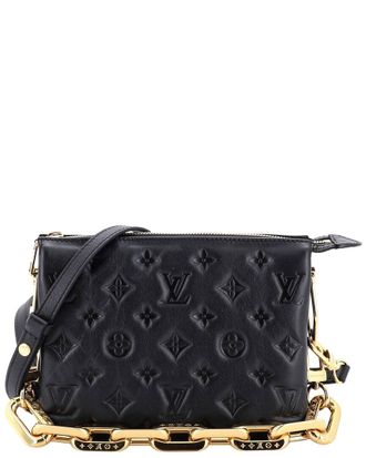 Louis Vuitton Black Monogram Embossed Lambskin Coussin Bb (Authentic Pre-Loved)