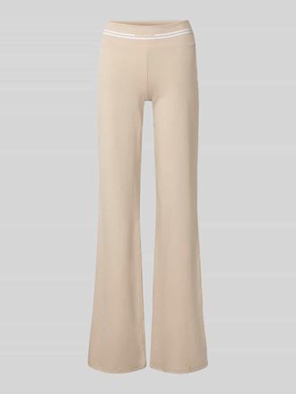 Oh April Flared Leggings mit elastischem Bund Modell Jasmin in Taupe, Gr&ouml;&szlig;e XL