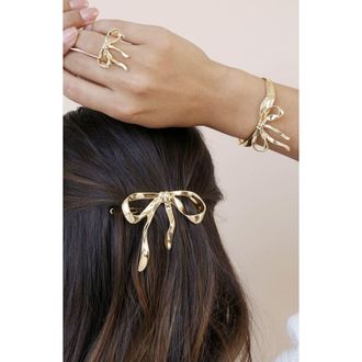 Ettika Bow Organica Barrette in Gold at Nordstrom