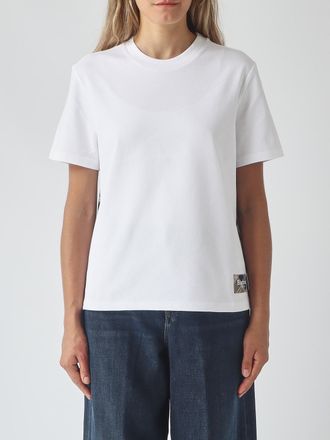 Barbour T-shirt in cotone con logo a contrasto e spalle leggermente cadute