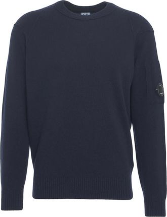 C.P. Company Blauwe Gebreide Trui Aw 25 - Heren - Ronde hals truien - Blauw - M - Katoen - Truien & Vesten