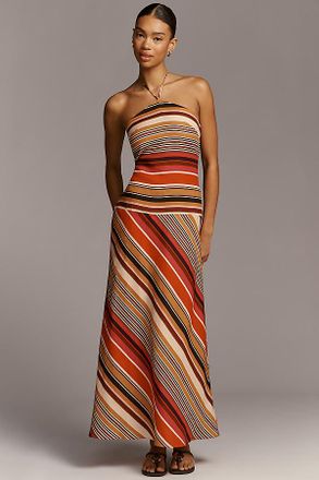 Faithfull The Brand Clara Linen Sleeveless Halter Maxi Dress