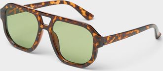 Simons Womens Balboa square aviator sunglasses