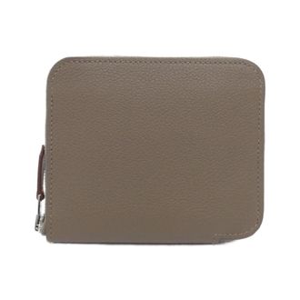 Herm&egrave;s Brown Etoupe Gray Silk Wallet (Bi-Fold) (Pre-Owned)