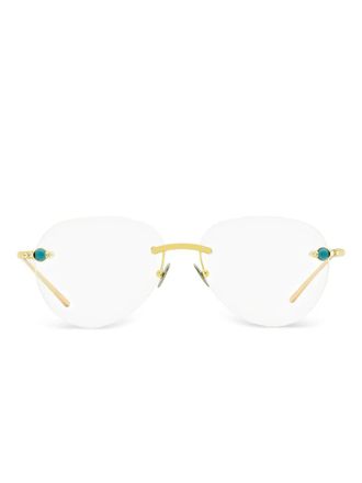 POMELLATO oval-shape glasses - women - Metal - One Size - Gold