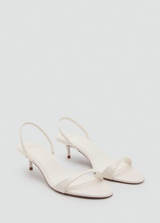Mango Sandali fascia tacco kitten grezzo - Donna - 35 - MANGO