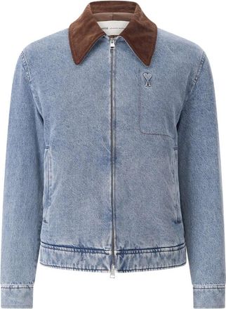 Ami Vintage-Wash Overshirt - Heren - Spijkerjassen - Blauw - S - Katoen - Jassen