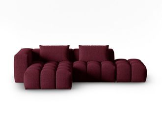CXL by Christian Lacroix Sof&aacute; esquinero modular izquierdo 4 plazas tejido estructural granate