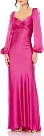 Mac Duggal Sweetheart Neckline Long Puff Sleeve Gown in Magenta at Nordstrom, Size 10